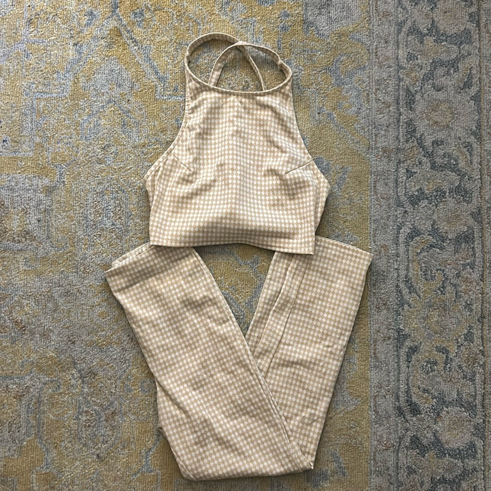 SET!, Pants and Top, Yellow + White Checkered